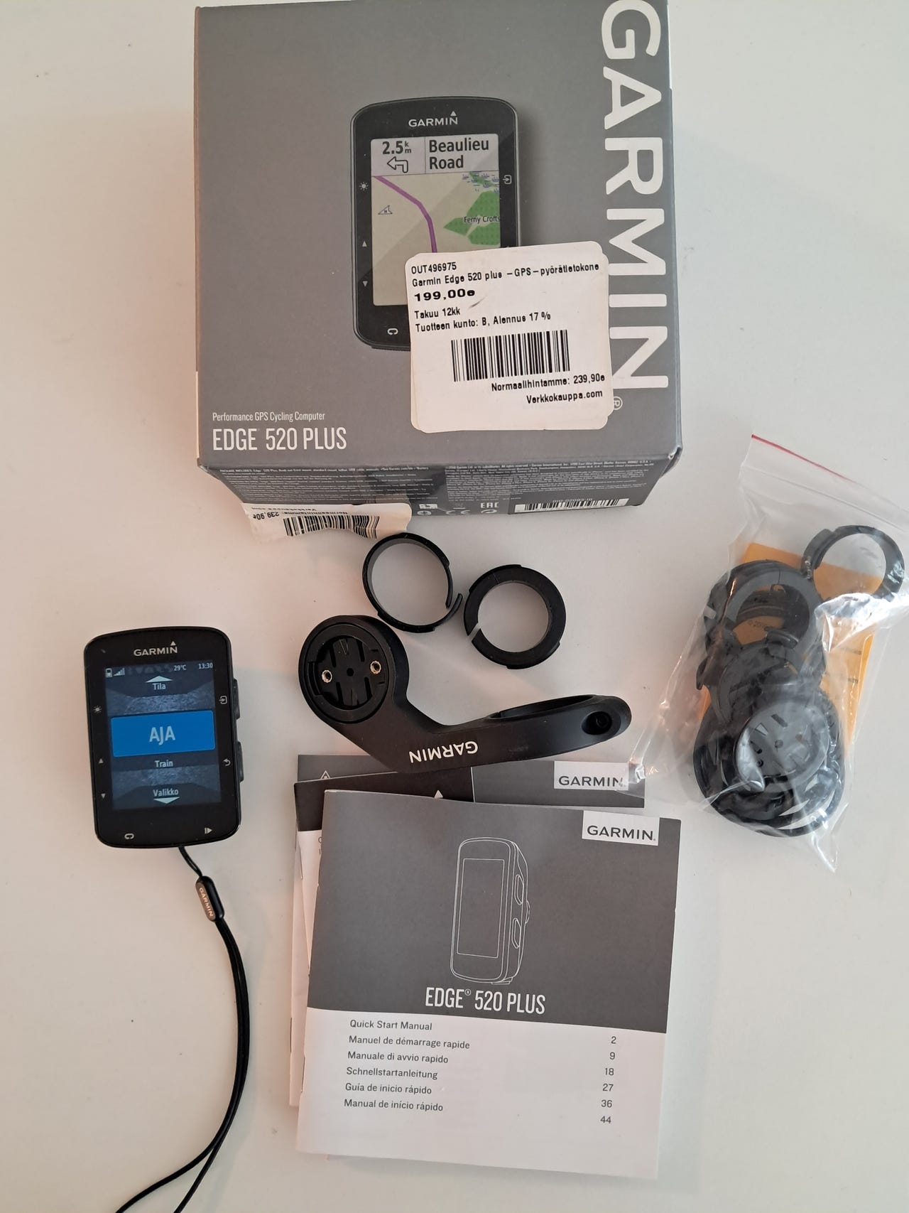 Bike Computer Cycling Bike Garmin Edge 520 Plus Sensor Excellent
