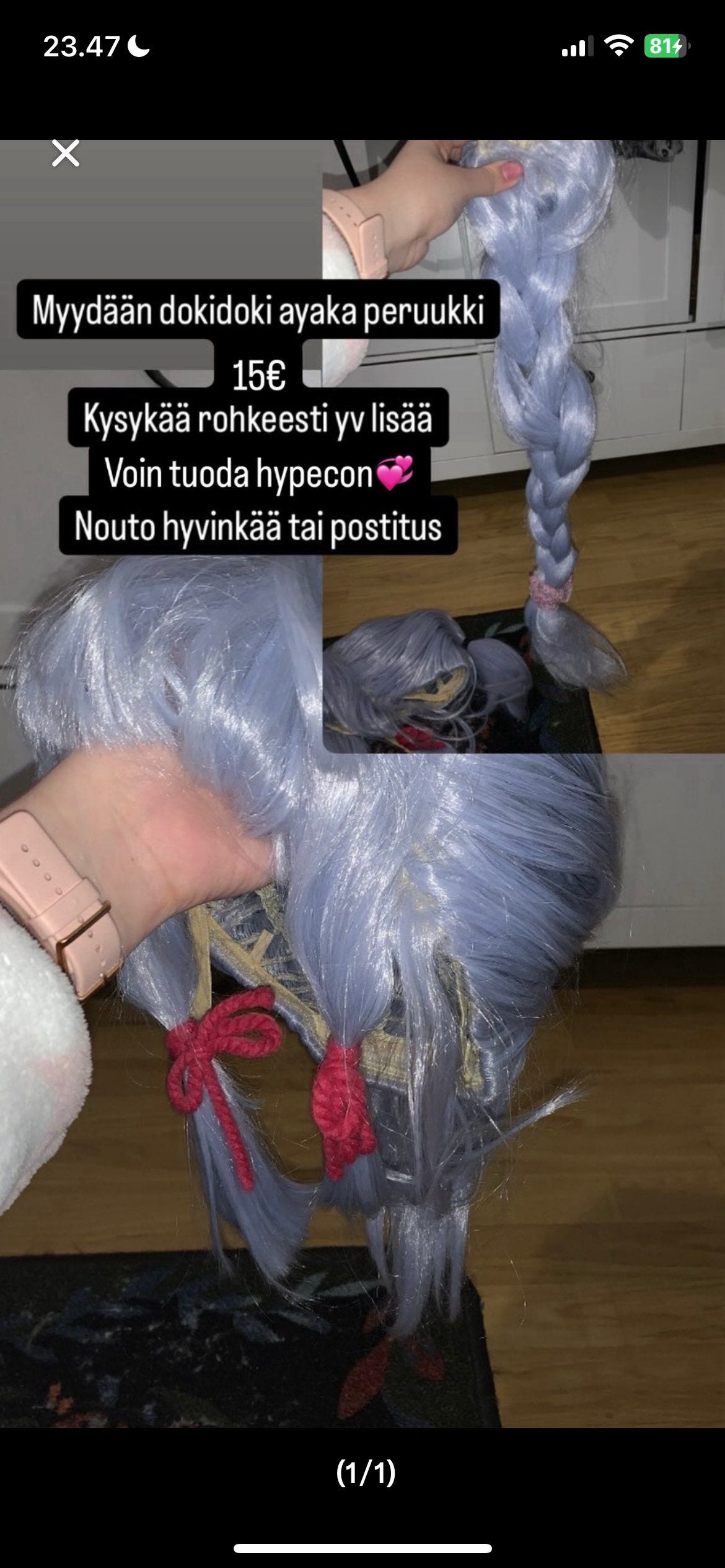 Dokidoki ayaka cosplay peruukki genshin impact
