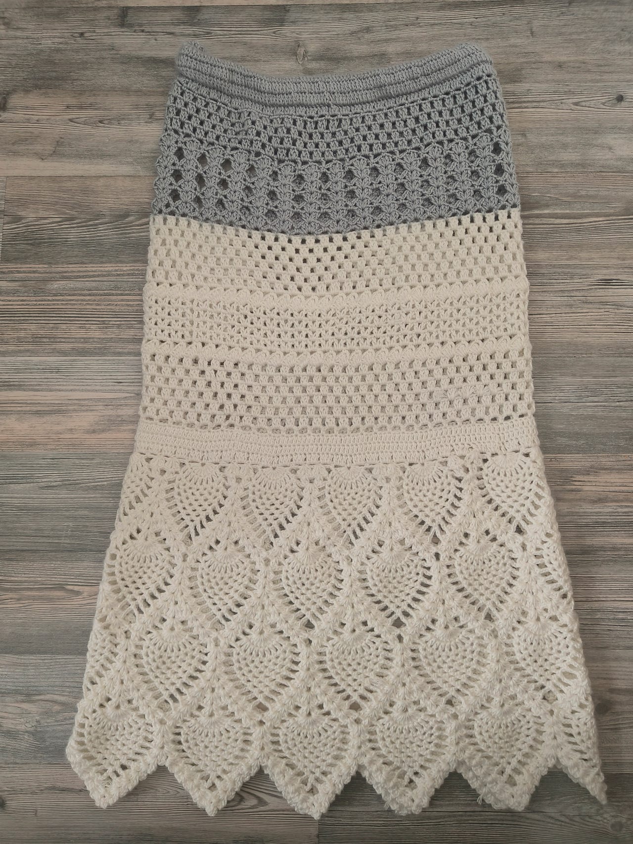 Boho käsin virkattu hame koko S