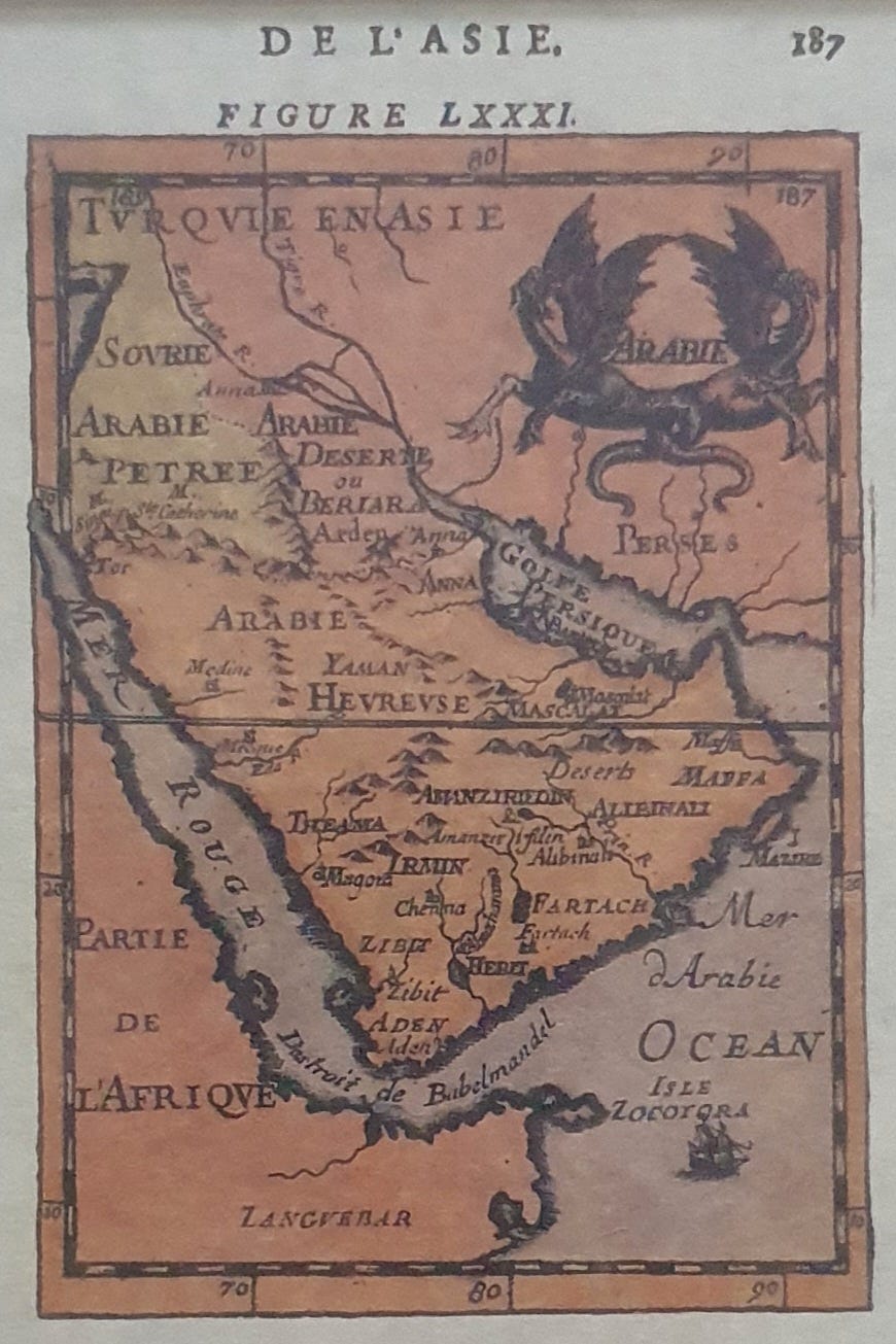 Saudi-Arabian kehystetty kartta