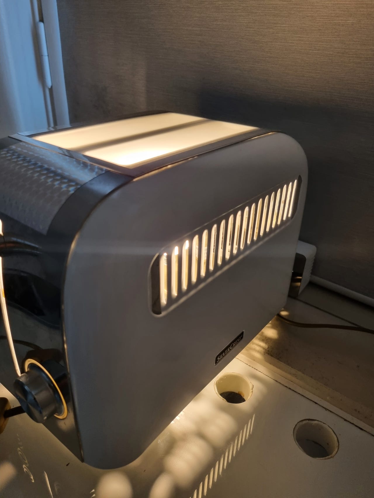Valaisin silver crest met/muovi