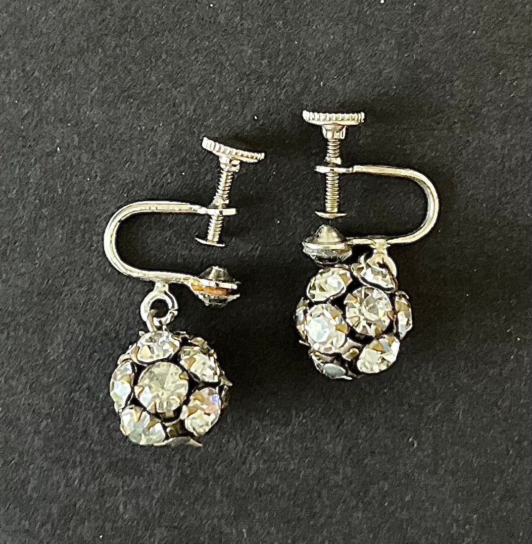 Vintage rhinestone earrings set