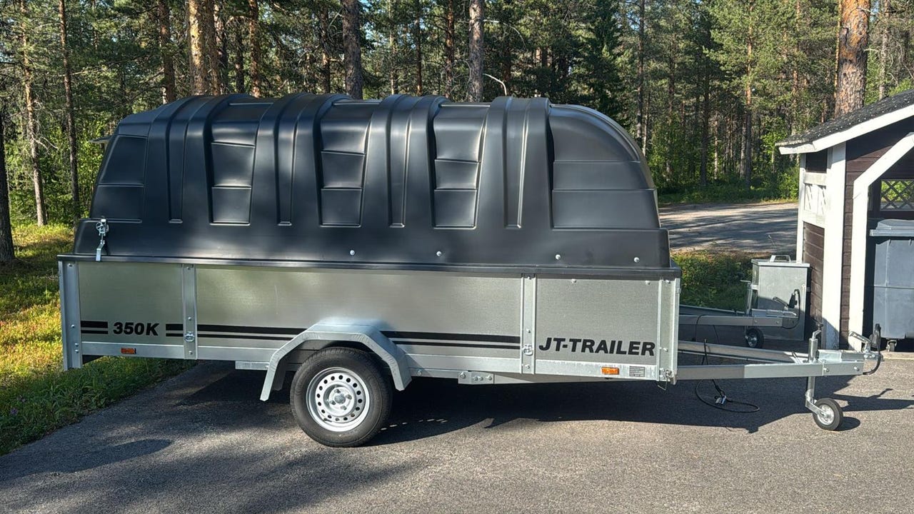 PERÄKÄRRY Levillä! JT Trailer 350x50x150cm Gansi kuomulla