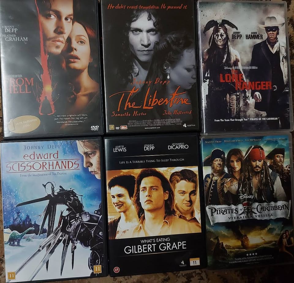 Johnny Depp-elokuvia dvd