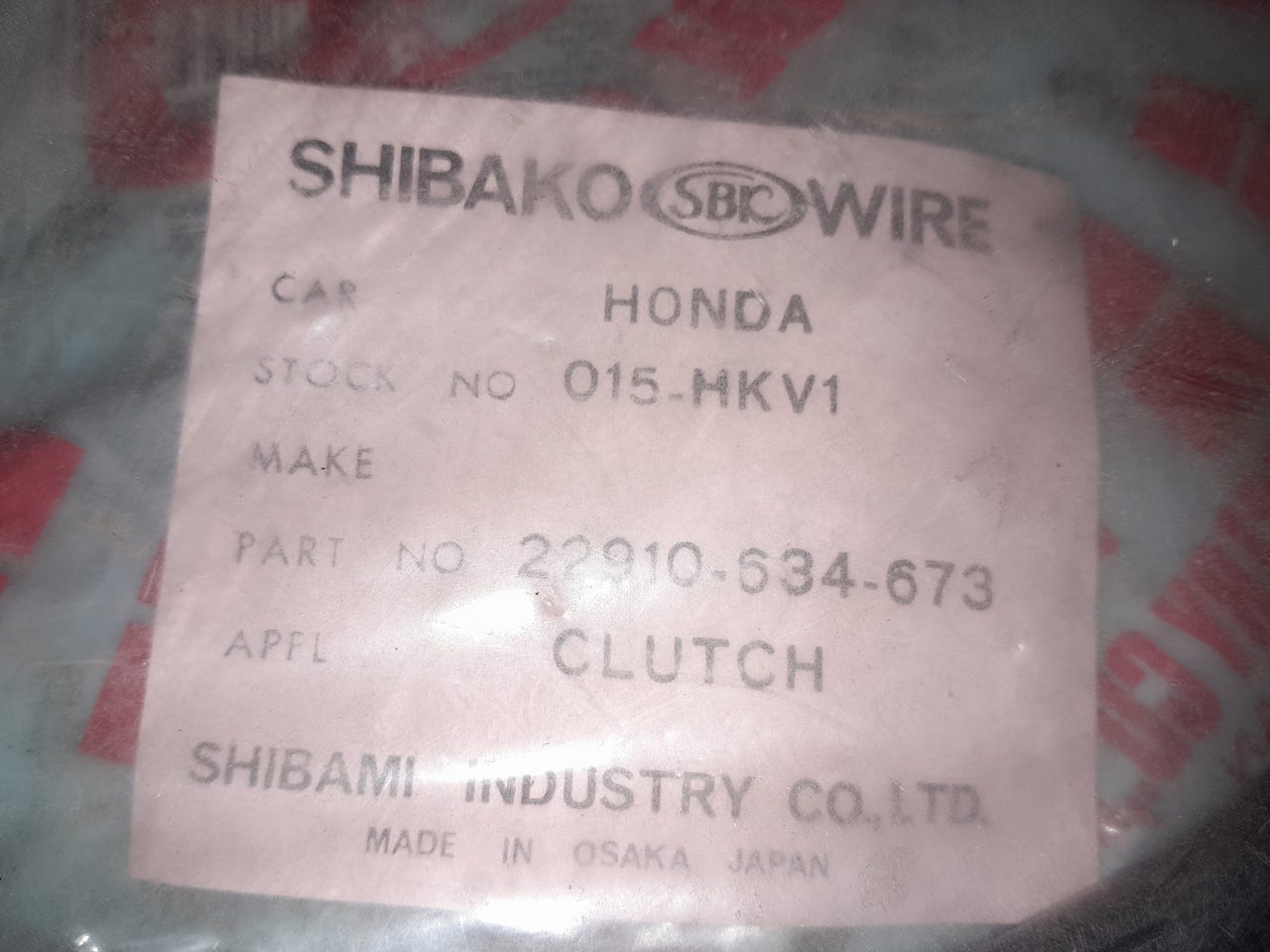 Honda kytkinvaijeri