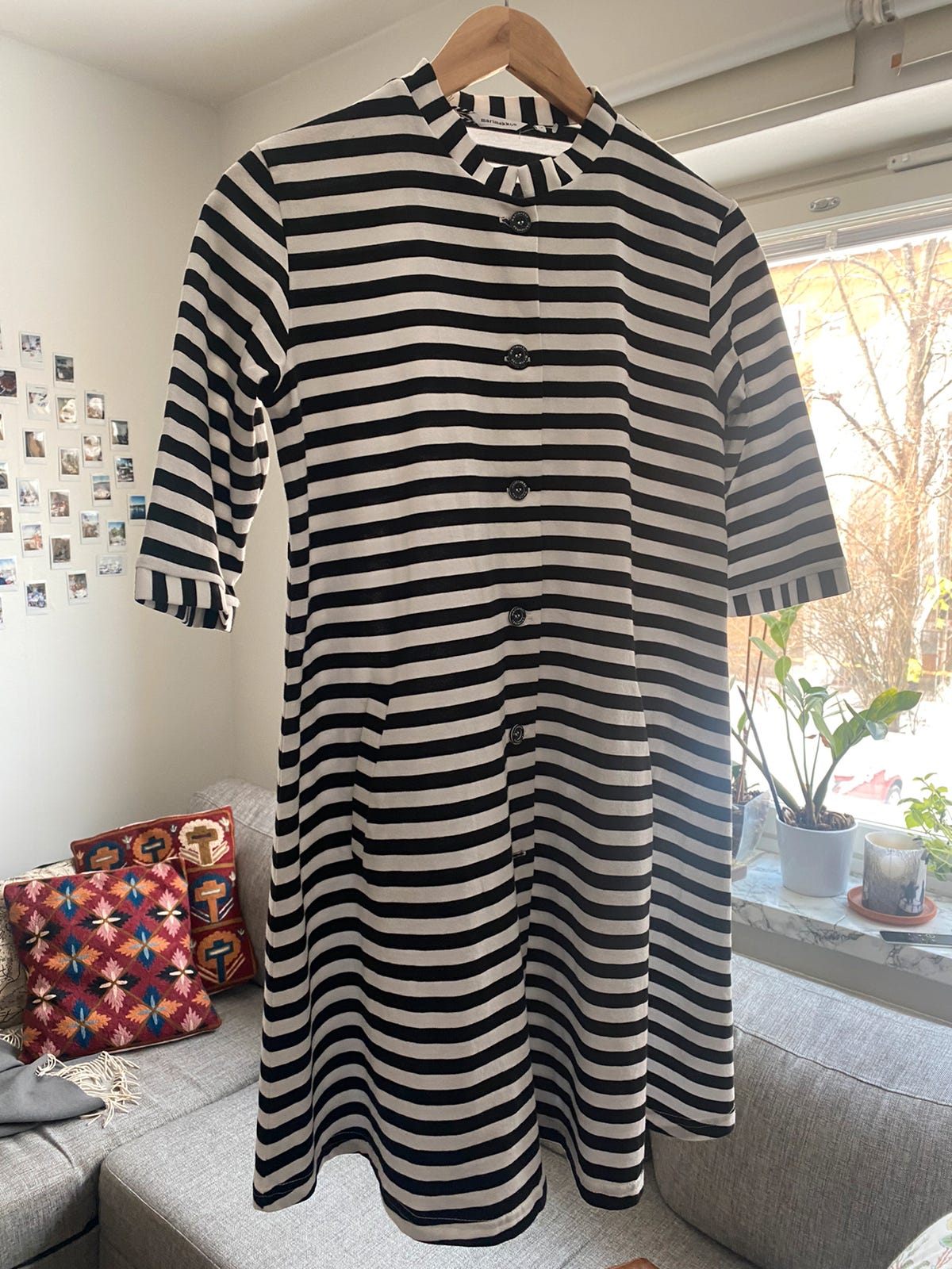 【marimekko】TASARAITA / TUIKE Marimekko Womens Plus Size Kaste Striped Green Black