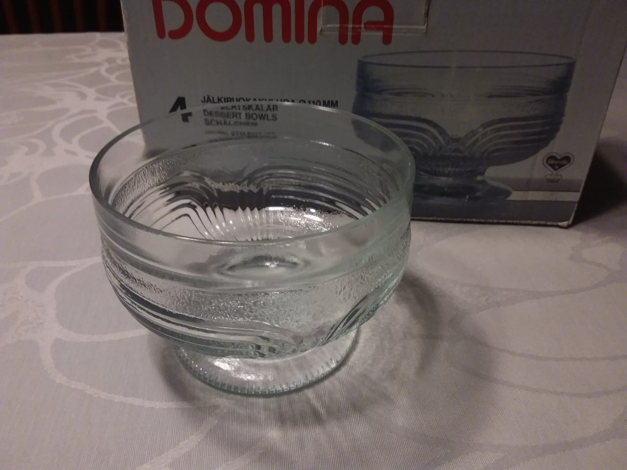 Riihimäen lasin Domina jälkiruokakulho 5 kpl
