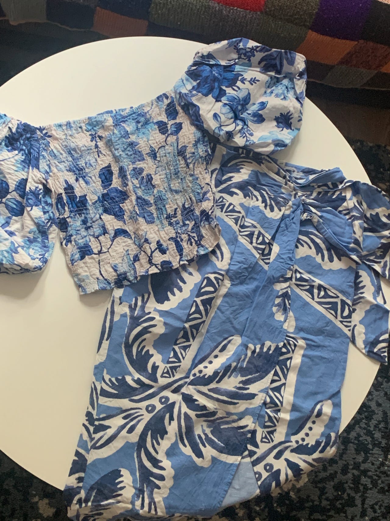 H&M paita+hame setti sininen väri,koko xs