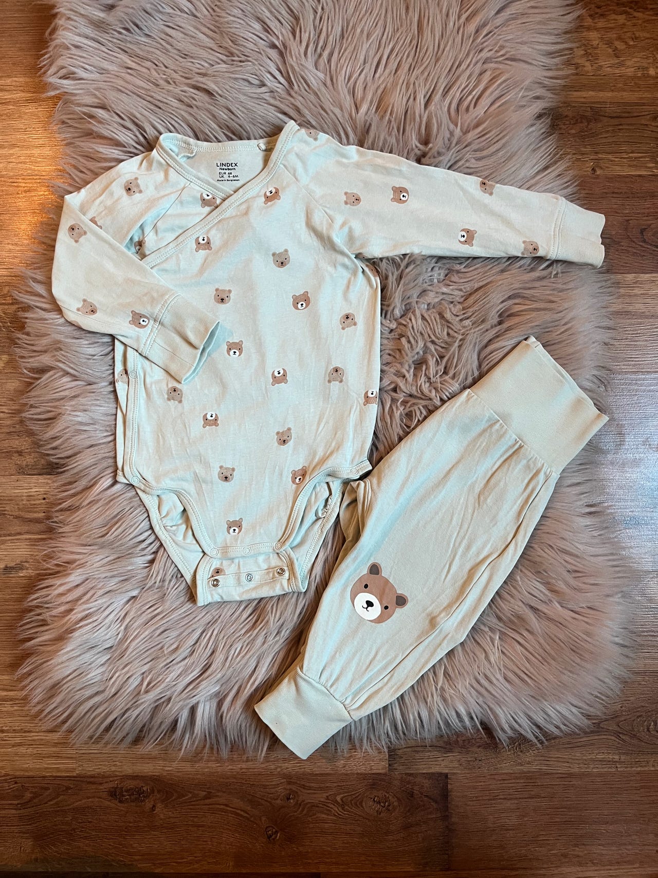 Lindex nalle kietaisubody&housut setti, koko 68