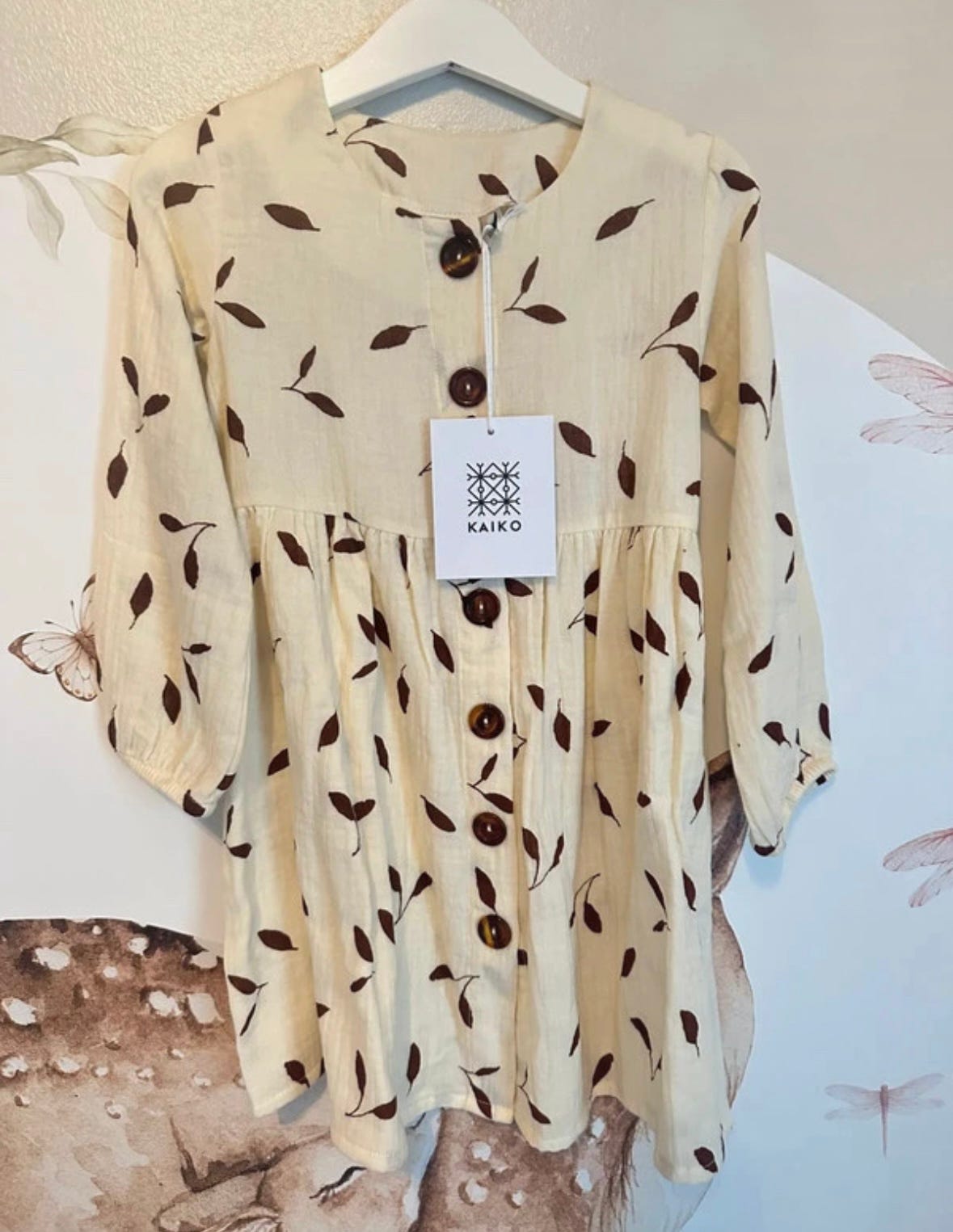 Kaiko kids button dress, wind