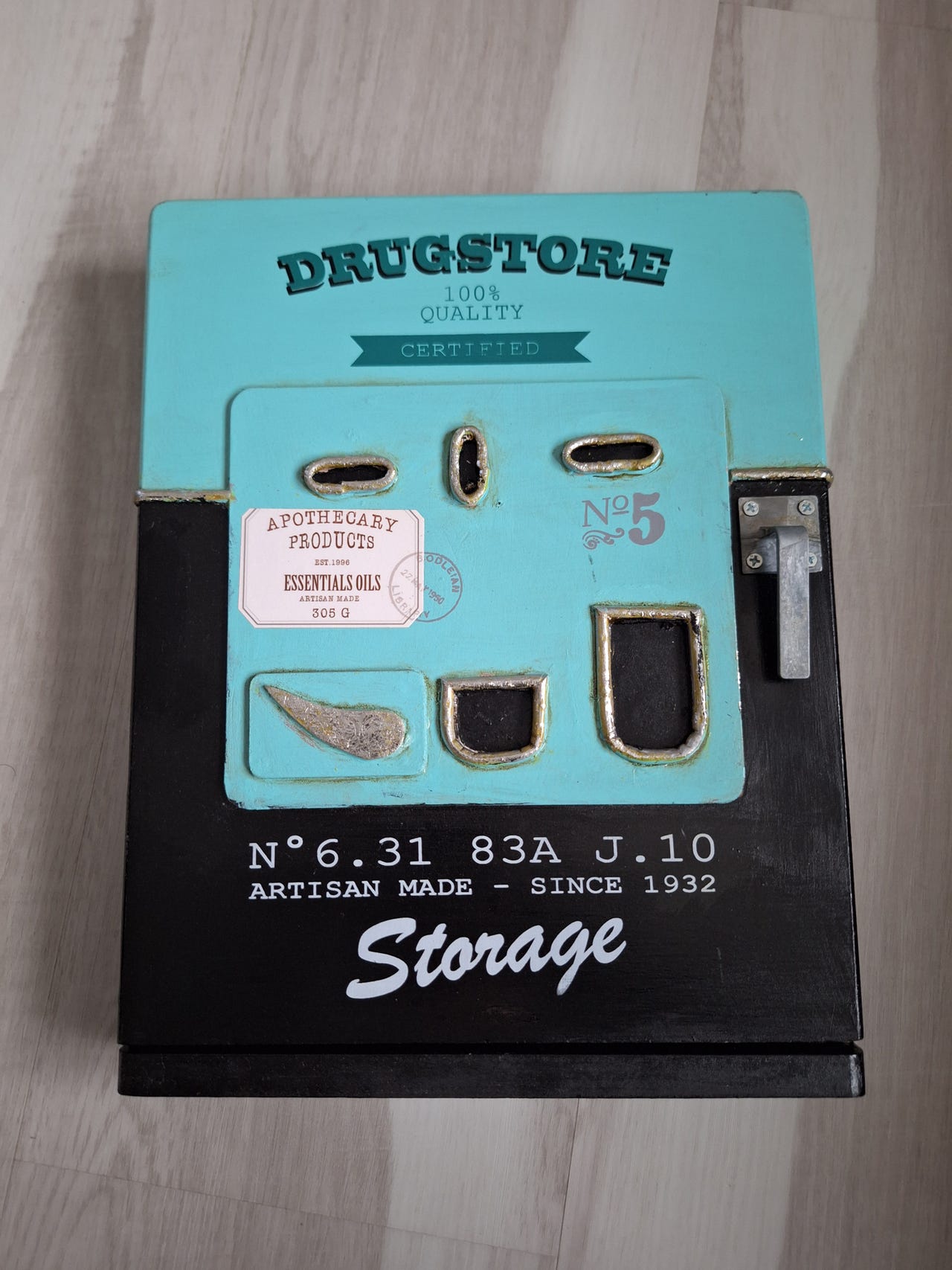Vintage Wooden Key Storage Box
