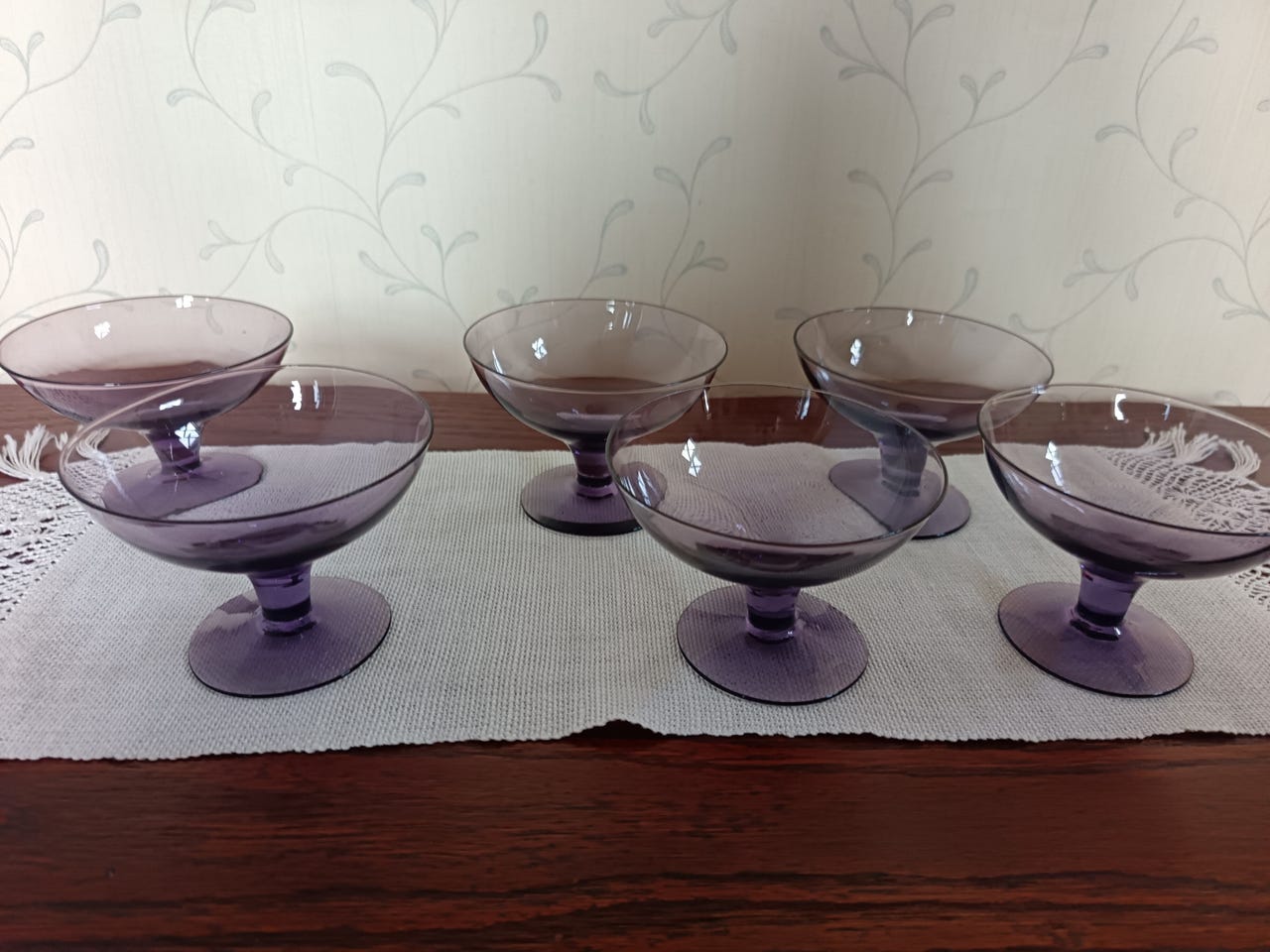 Iittala / Sirkku-Liisa Kumela lasiset jälkiruokakulhot violetti 6