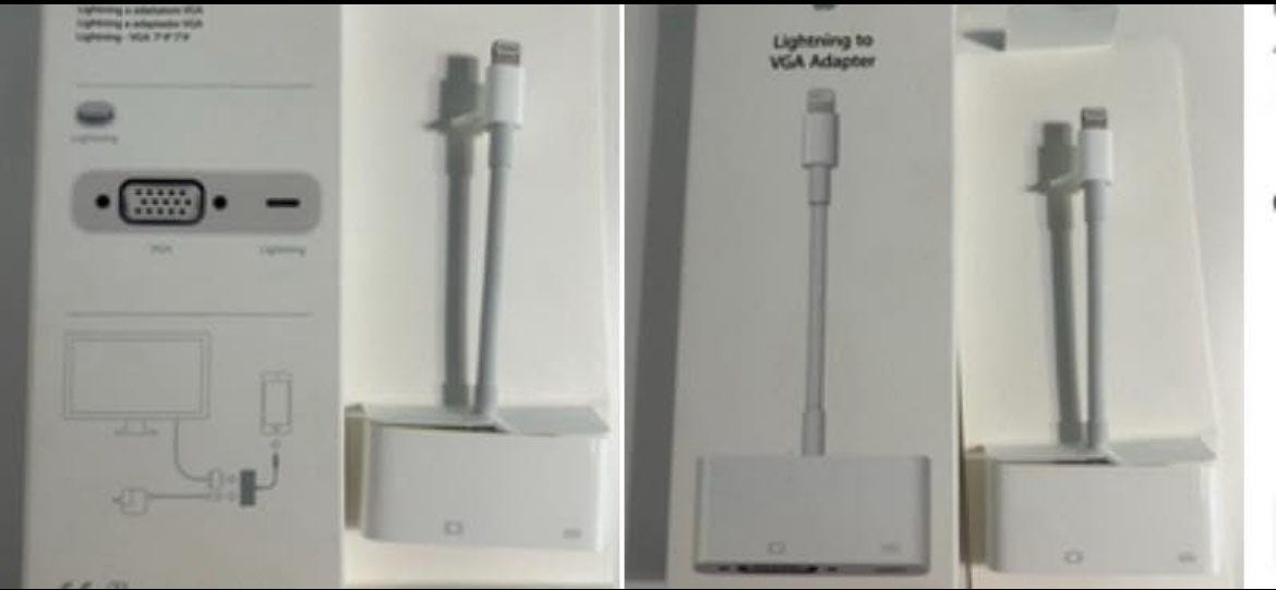 🤍Apple Lightning - VGA adapteri MD825ZM/A. | Tori