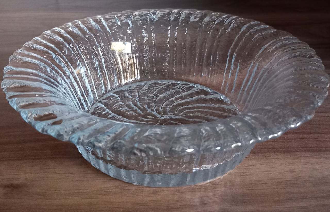 Riihimäen lasi Oy Kehrä iso lasikulho halk. 26cm