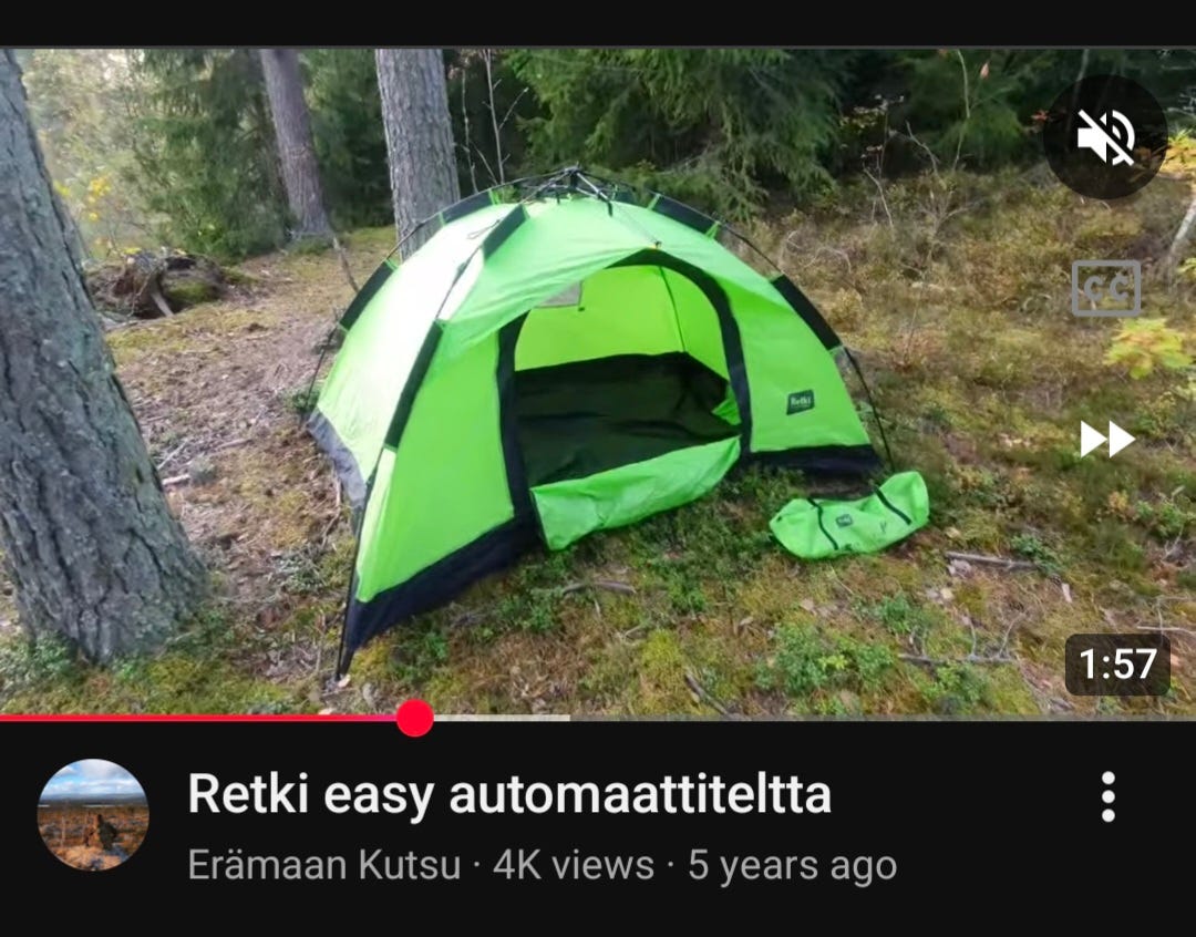 Retki Easy Automatic Teltta kahdelle henkilölle vihreä polyesteri | Tori