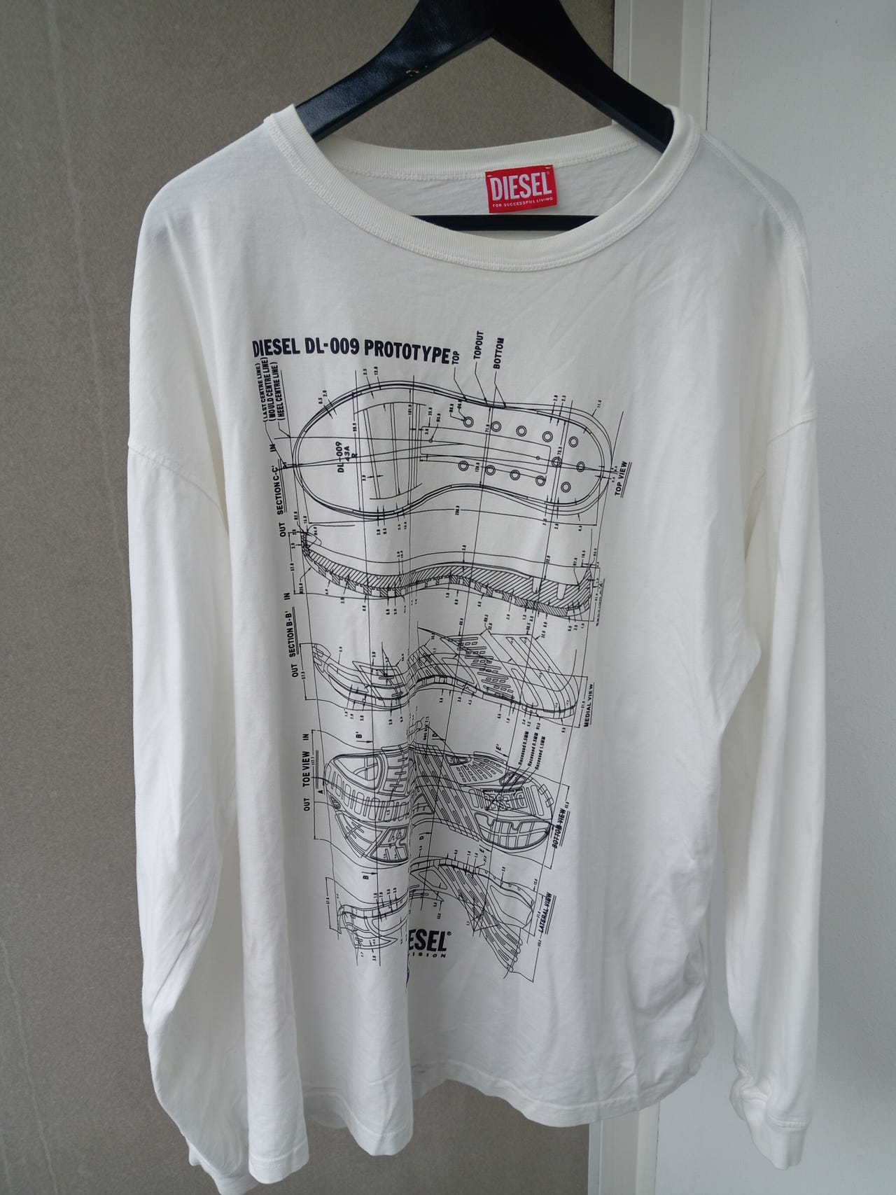 Diesel DL-009 Prototype Miesten Pitkähiha T-paita Valkoinen XL | Tori