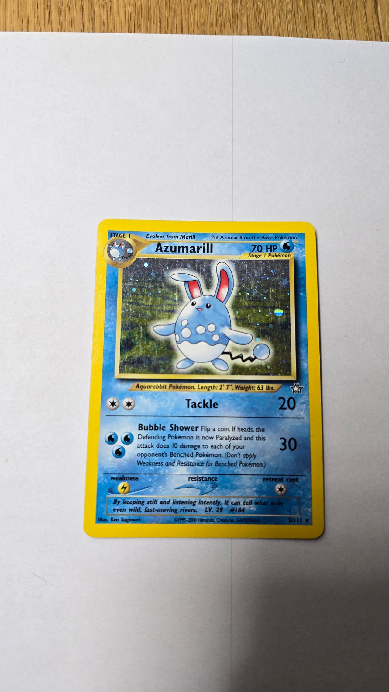Pokemon Azumarill 2/111 holo neo genesis