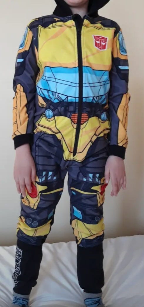 Robotti naamiaisasu/ jumpsuit 128 cm