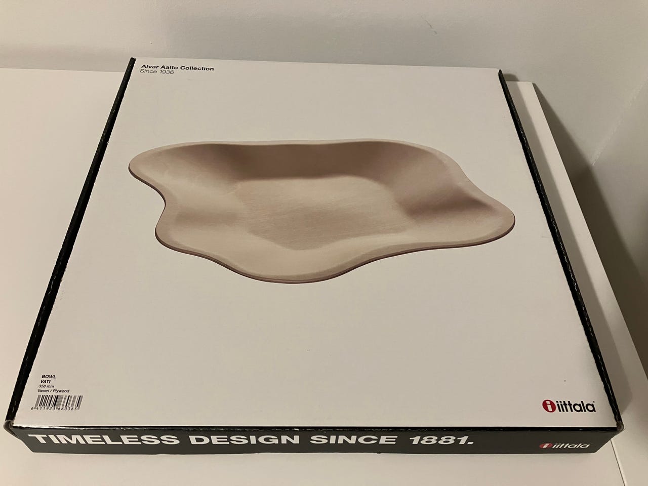 Uusi Iittala Aalto vaneri vati 358 mm