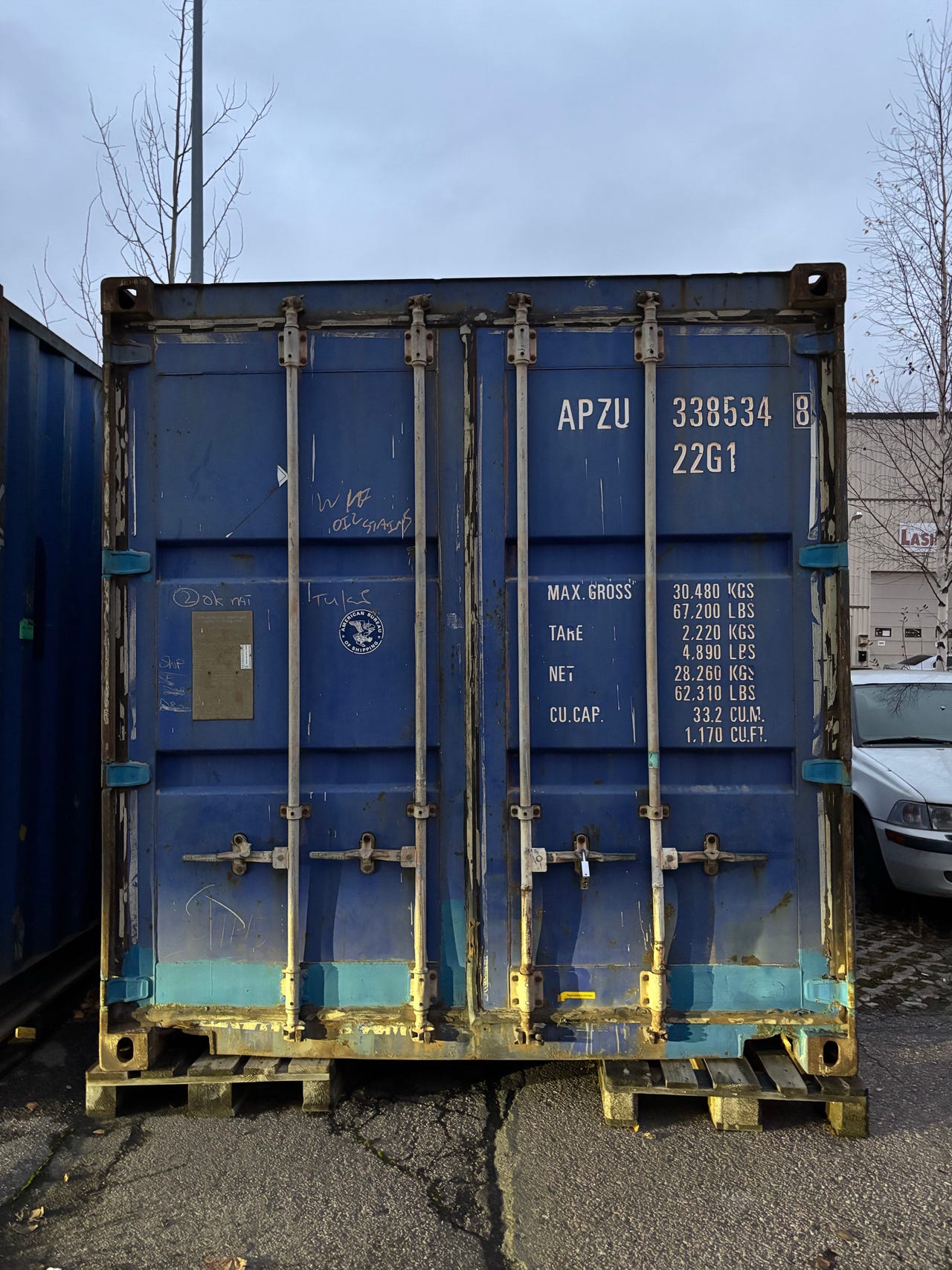 Vuokrataan APZU 20 jalan konttikontti sininen teräs | Tori