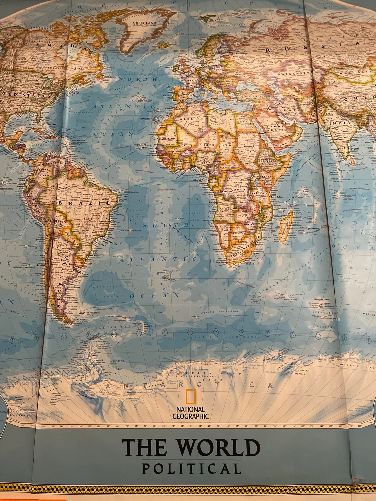 Maailmankartta National Geographic 194x281cm
