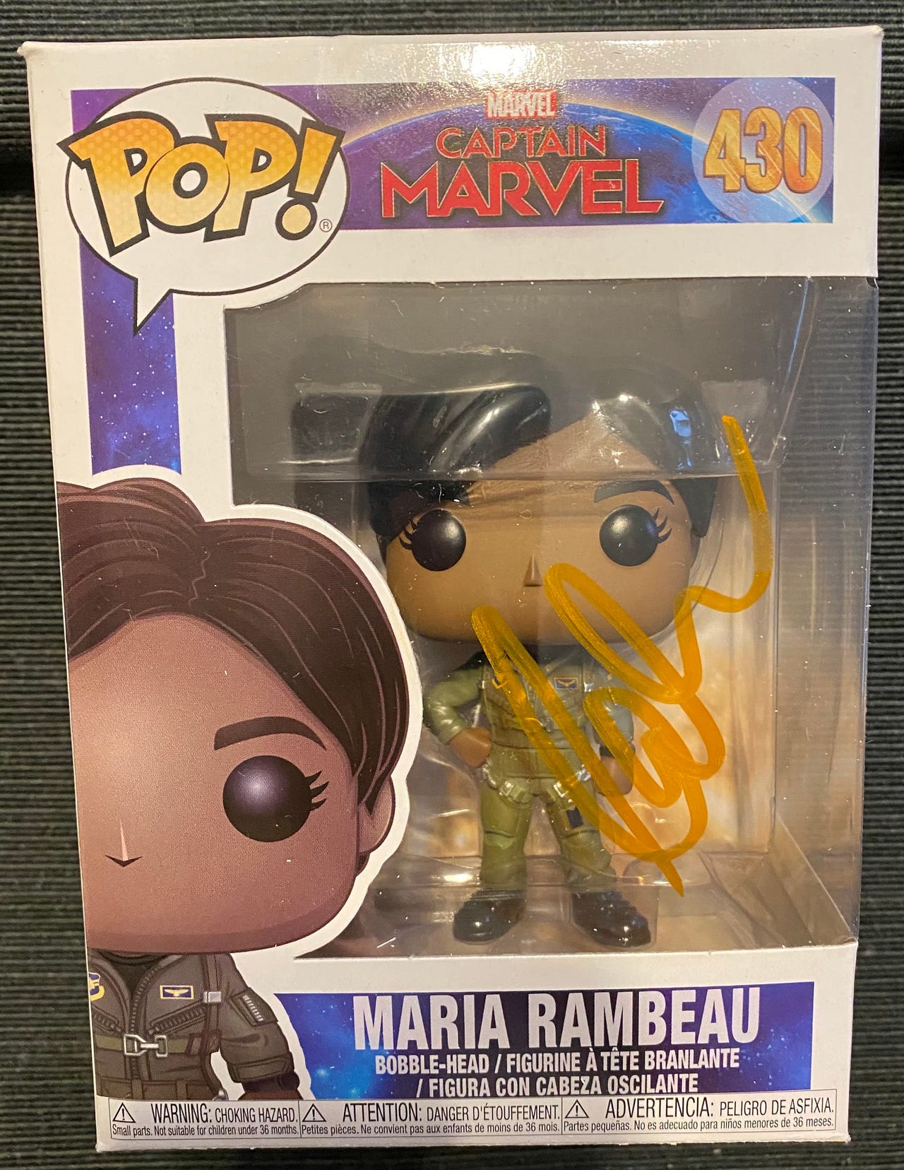 Funko Pop! Marvel Captain Marvel, Maria Rambeau, signeerattu