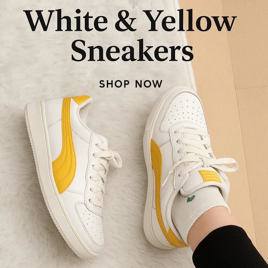 Puma Tennarit koko 38 valkoinen keltaisilla yksityiskohdilla
