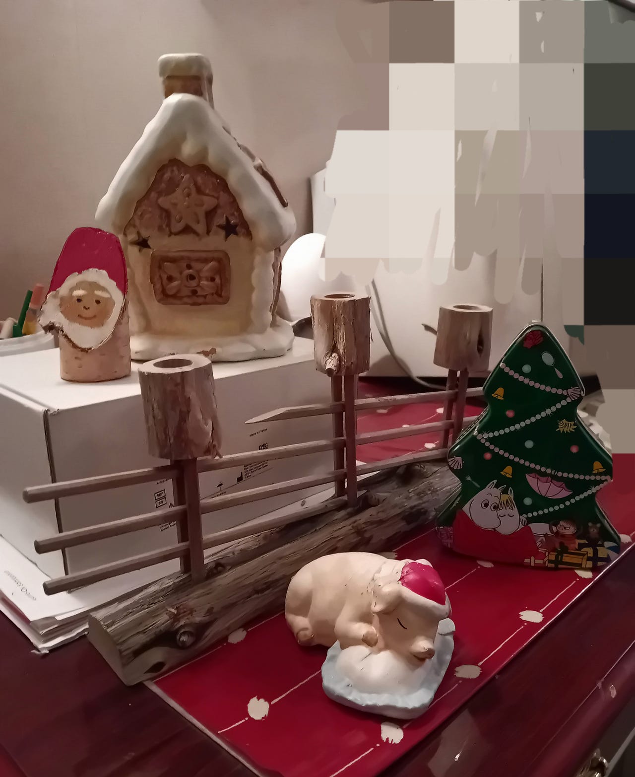 Muumi kuusi Moomin tree kranssi risuaita kynttiläteline joulukoriste retro