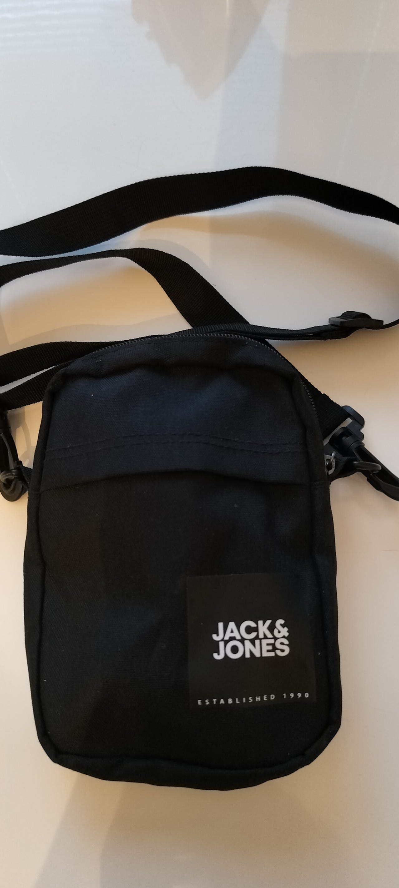 JACK & JONES Jacjamie - Sac Bandoulière Homme Compact Noir - Sling Bag Urbain Taille Unique