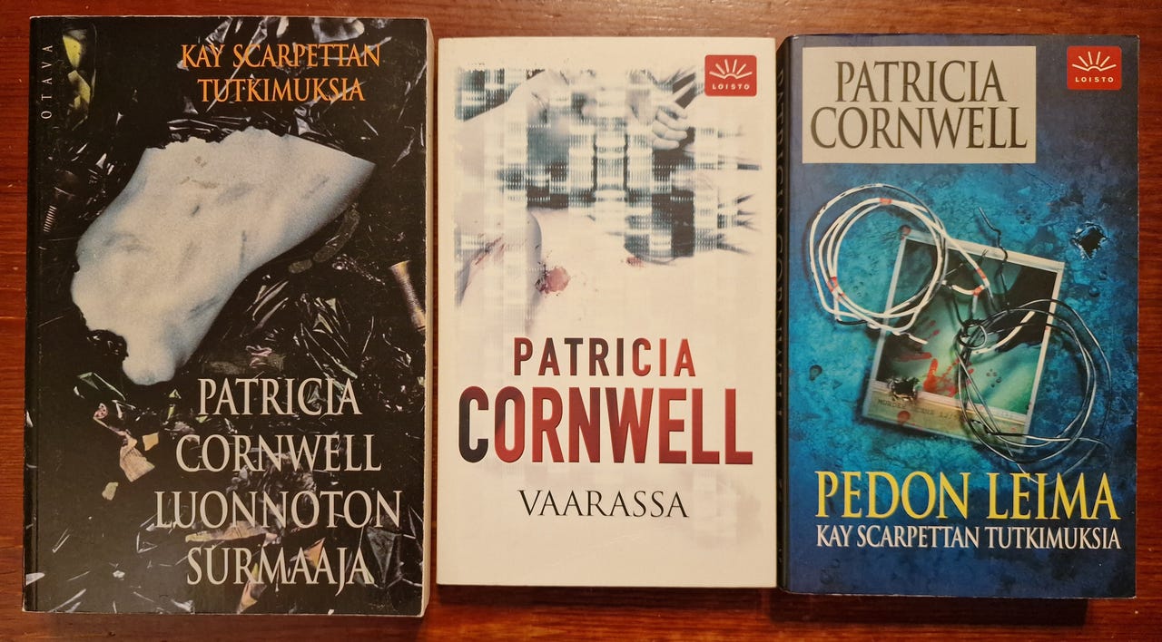 3 kpl Patricia Cornwell dekkareita
