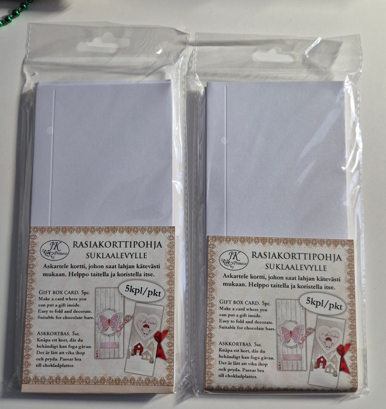 Rasiakorttipohja-paketti suklaalle