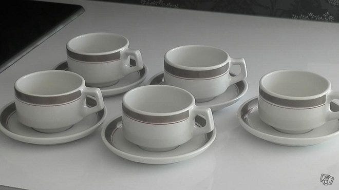 Retro kahvikupit 5 kpl
