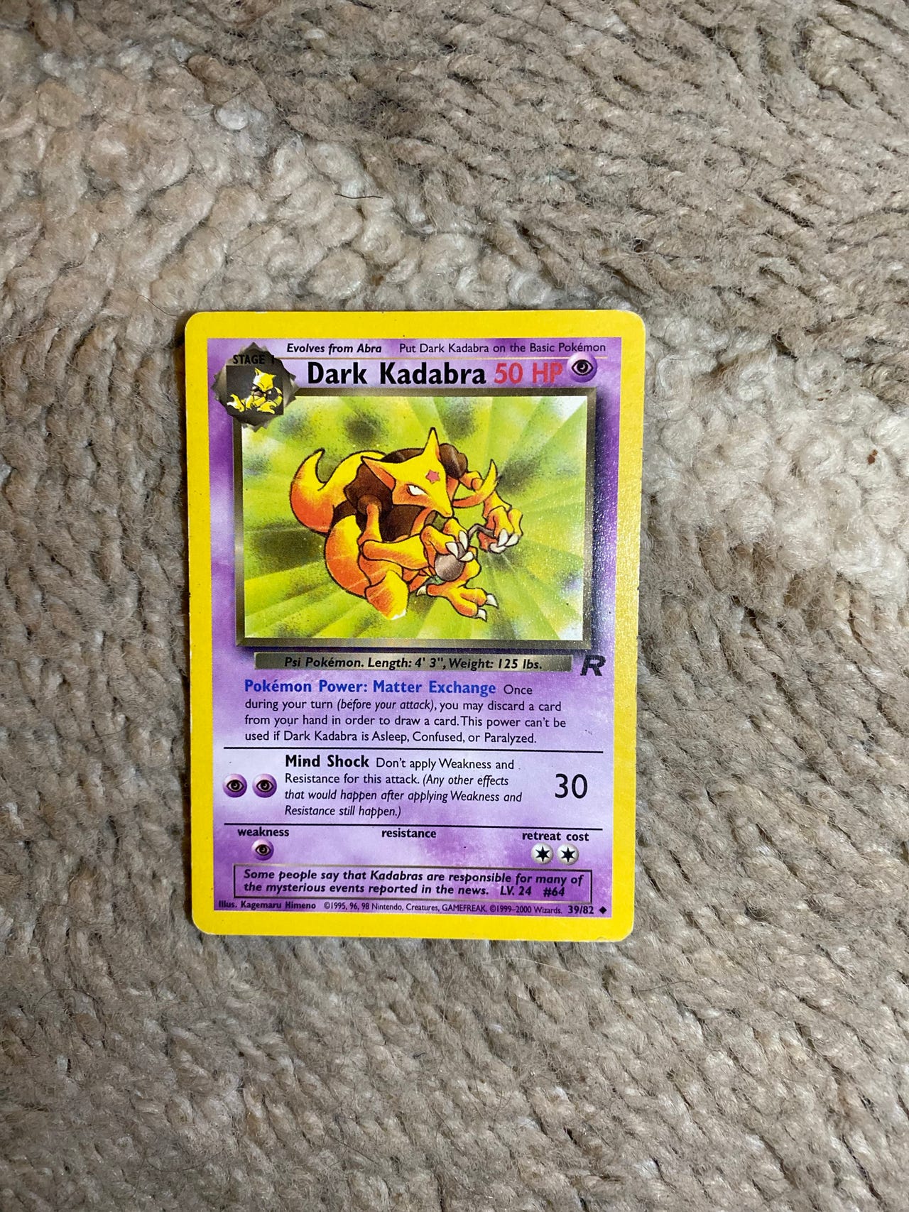 1995 dark kadabra pokemon card value AGS Graded 2000 Pokemon Rocket Dark Kadabra 39/82 9.0