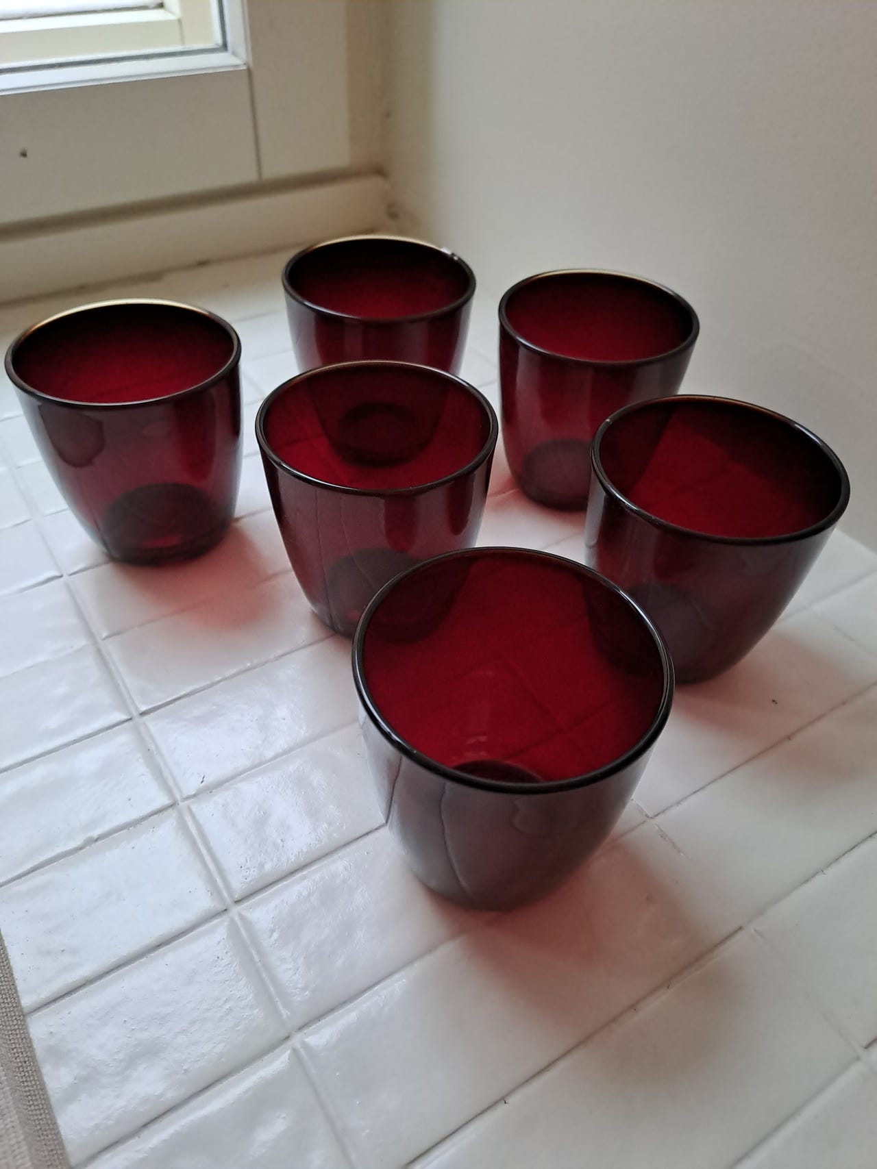 Iittala punaiset juomalasit 6 kpl, malli 4090, Tapio Wirkkala