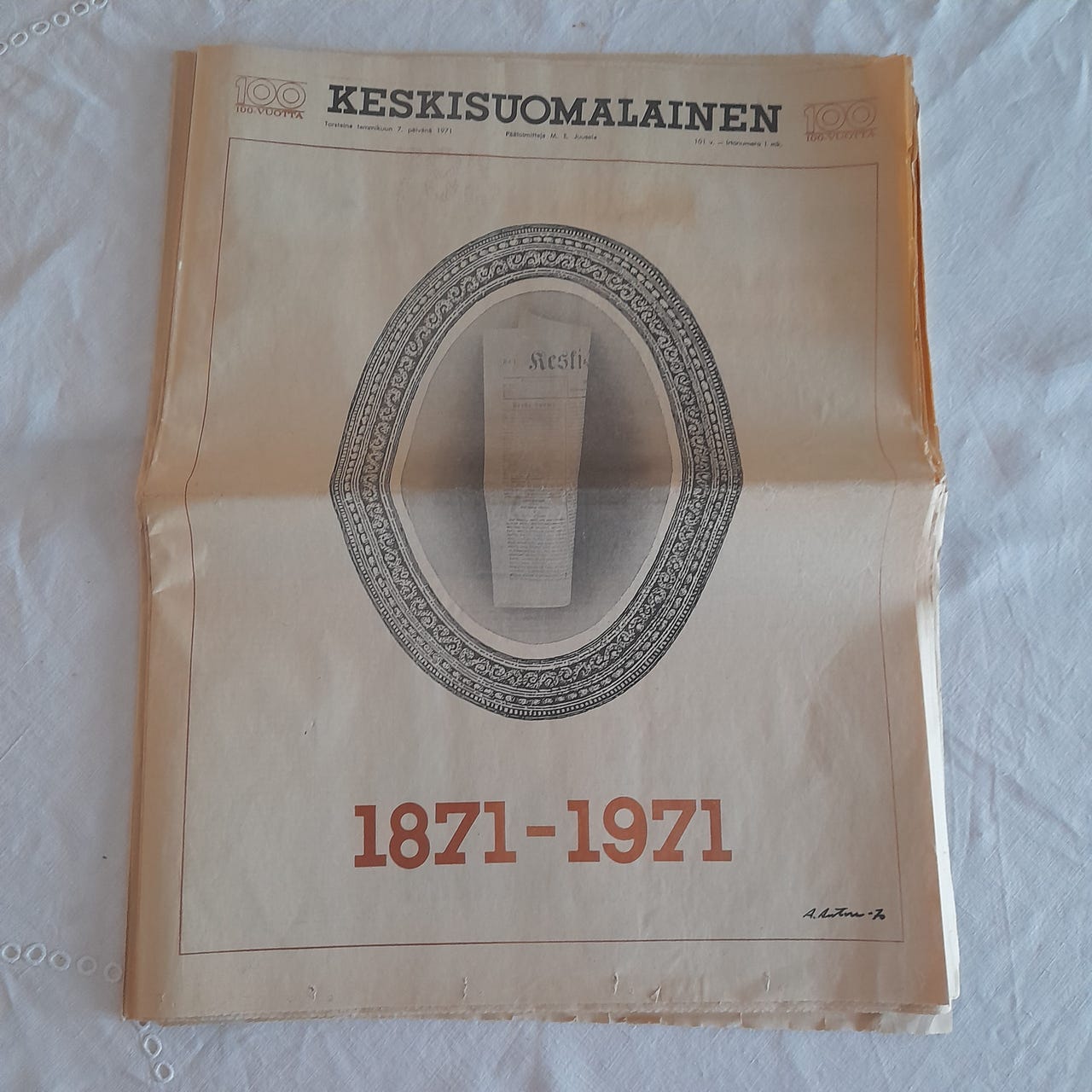 Keskisuomalainen 100-v juhlajulkaisu 7.1.1971