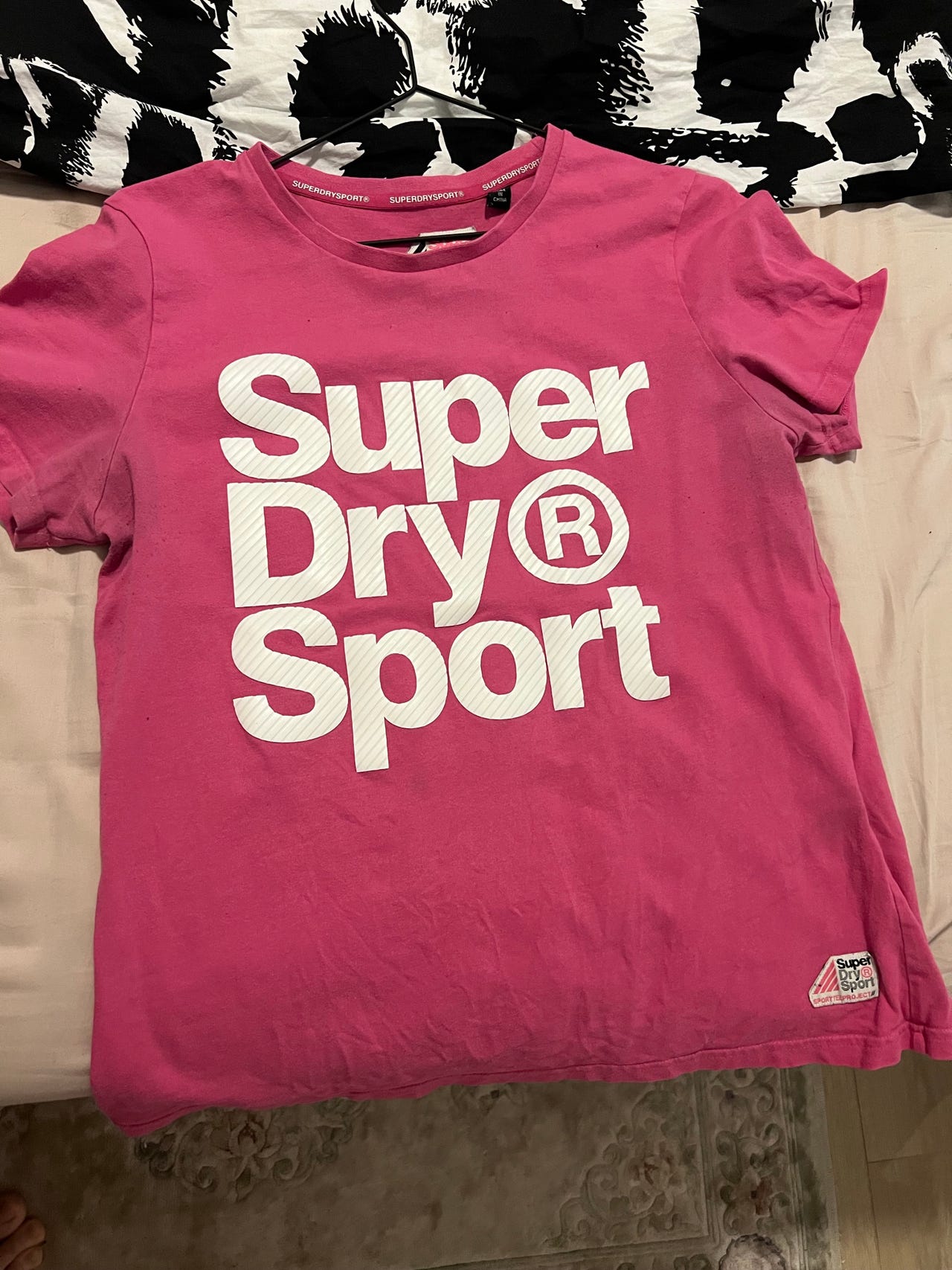 Superdry Sport T-paita vaaleanpunainen puuvilla naisille koko 42
