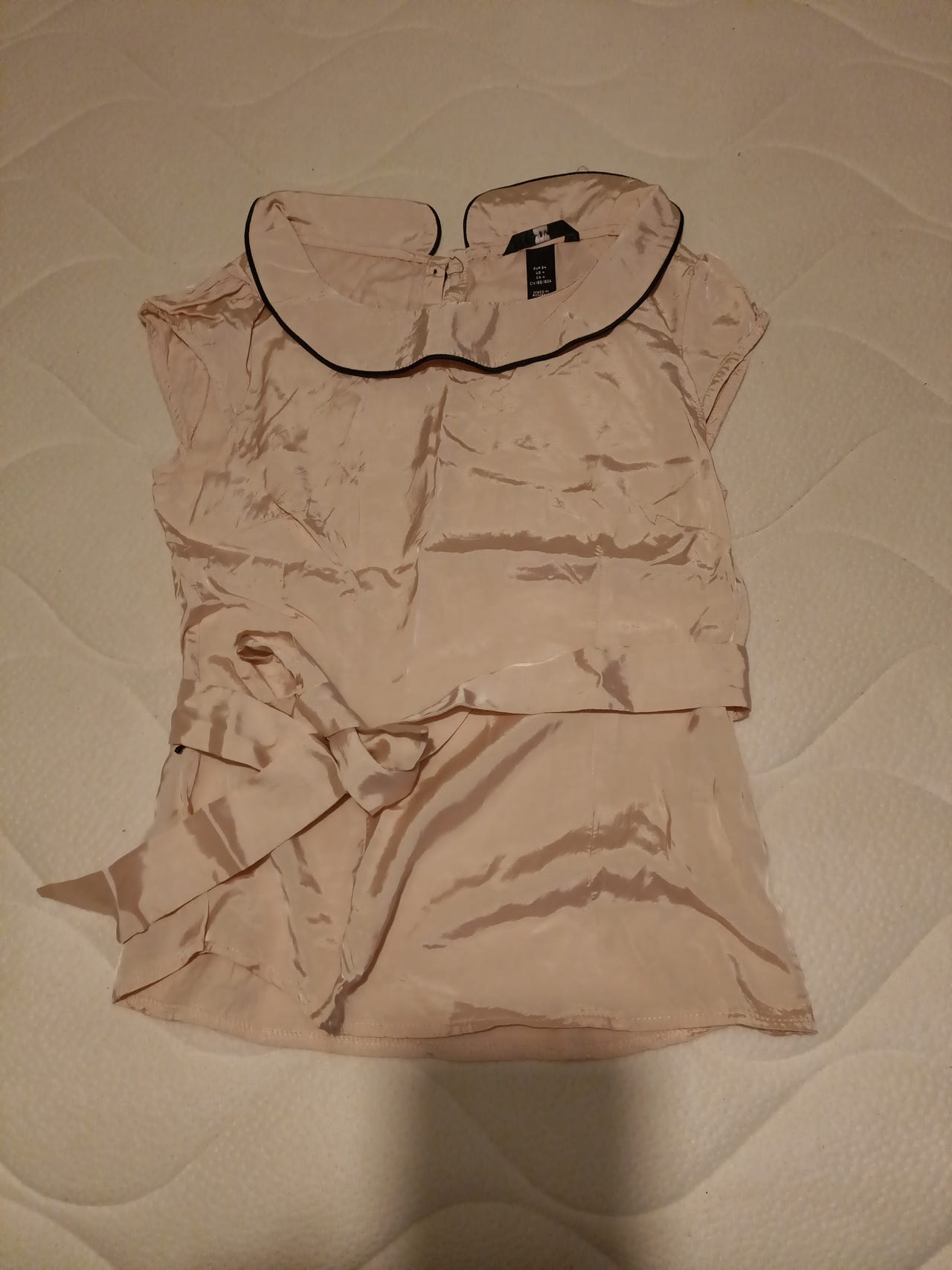 H&M vaaleanpunainen viskoosi-puuvilla paita koko 34