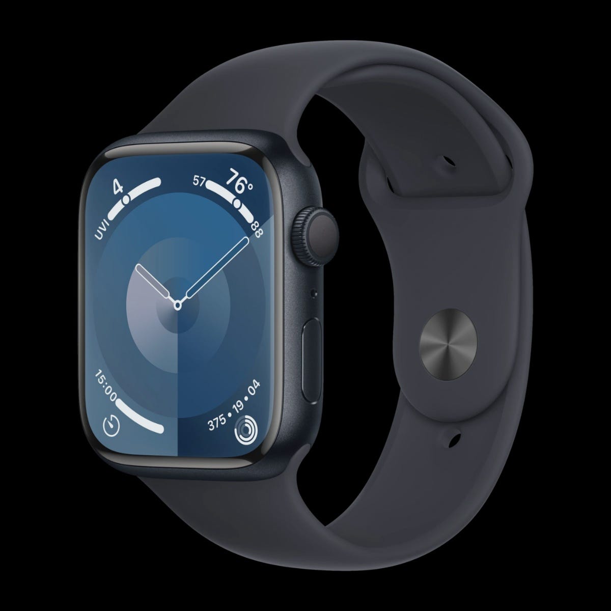 Apple Watch 9 45mm GPS Aluminium - Keskiyö, Kohtalainen, Midnight