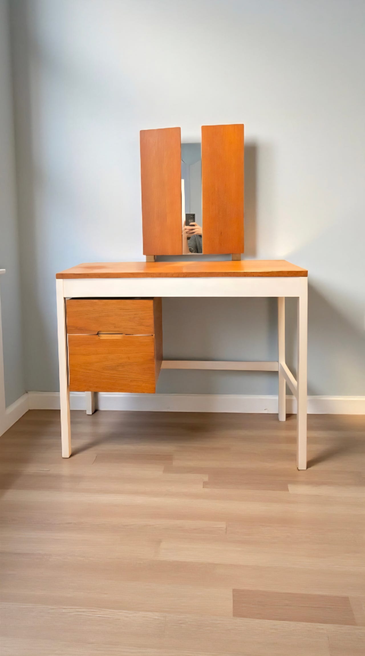 Kaunis vintage teak peilipöytä (ILMAINEN kuljetus)