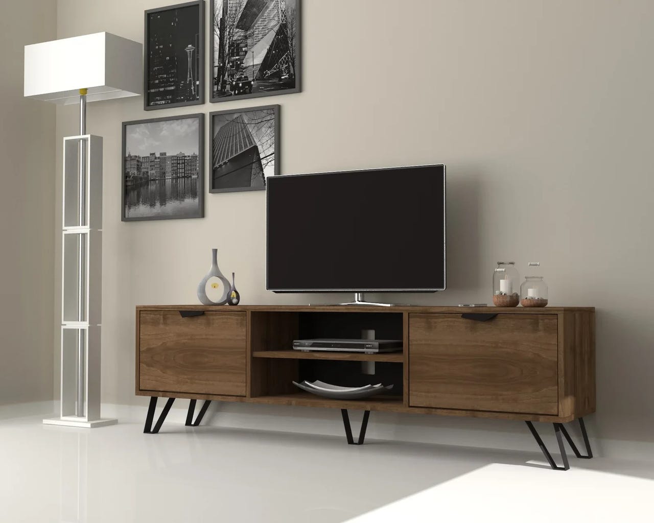 Tv-taso Jasmine 170x35x50 cm Walnut ( Uusi-New)( Toimitus on mahd