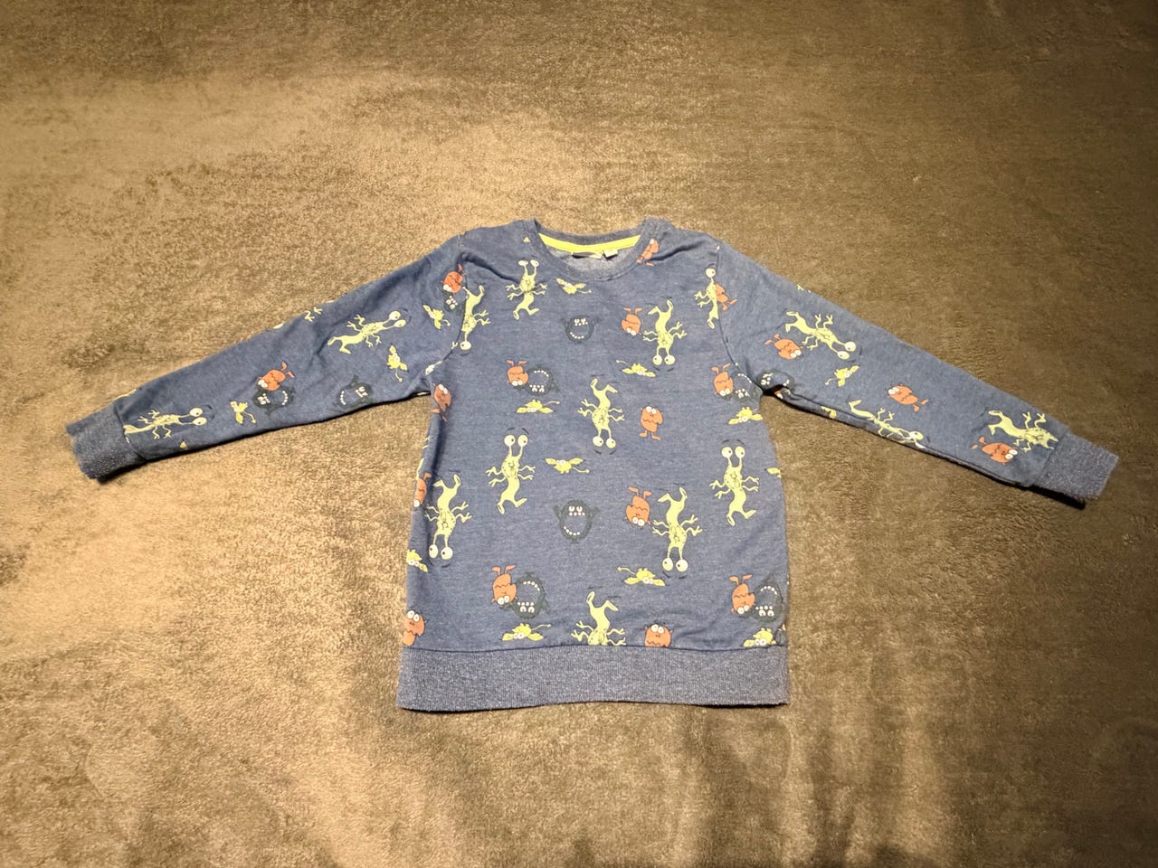 Guppy lasten collegepaita 116 sininen puuvilla unisex