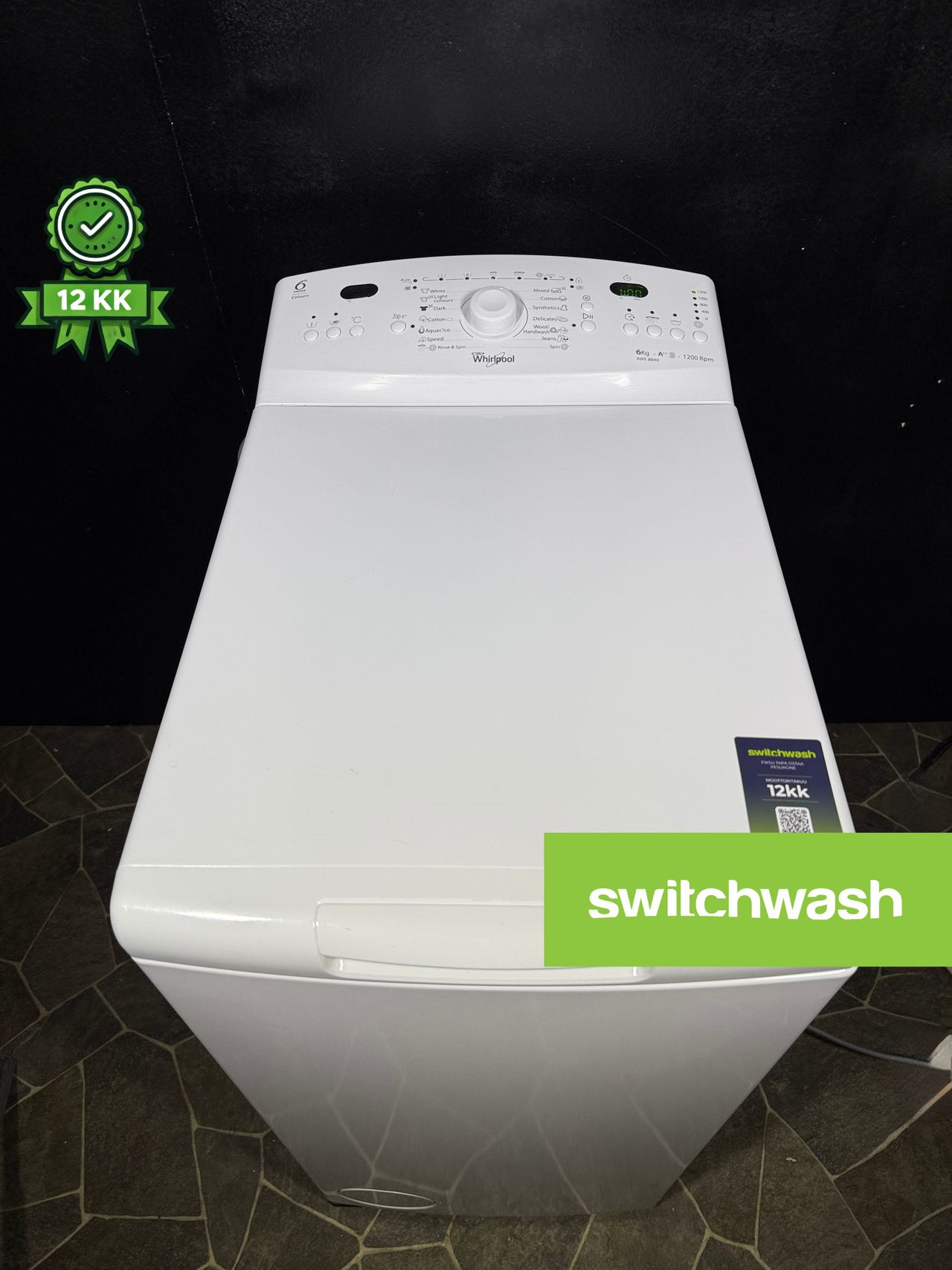 Whirlpool 6kg A++ 1200rpm pesukone pieneen tilaan