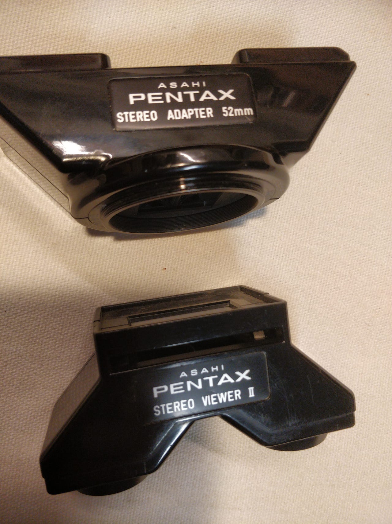 Pentax Asahi Stereo Adapter 52mm ja Stereo Viewer II