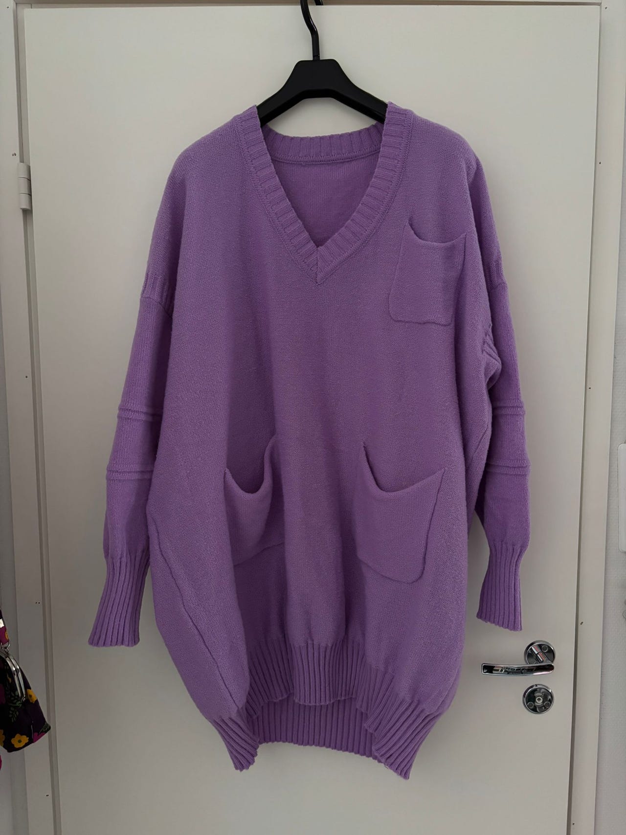 violetti oversize pitkä neule