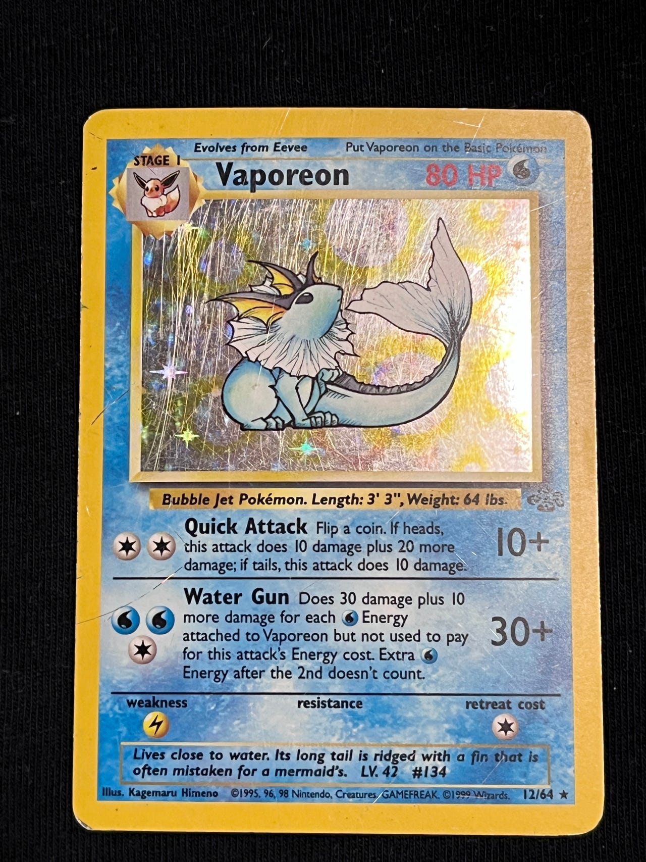 Pokmon Vaporeon 12/64 Holo  Jungle | Tori