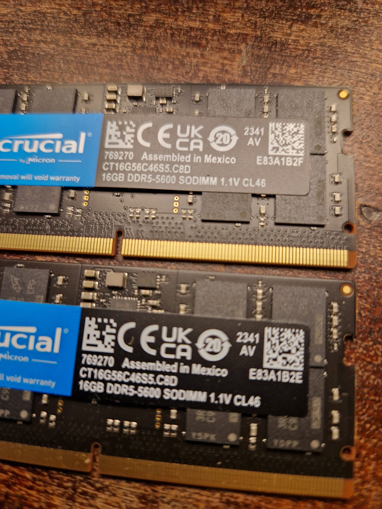 2x 16gb DDR5 5600Mhz Crucial so-dimm | Tori
