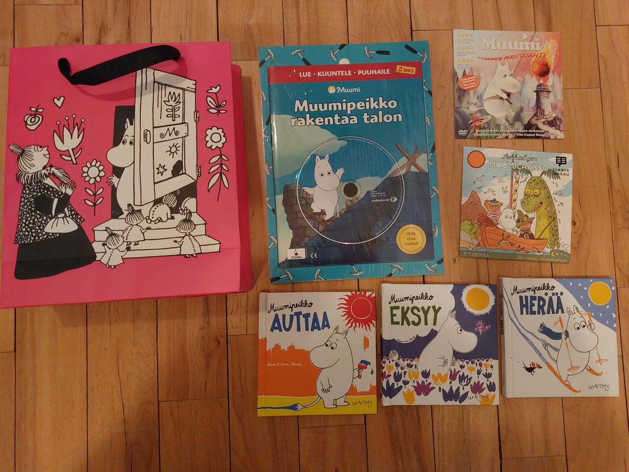 Muumi-paketti lahjakassissa, Vantaa/Imatra/posti