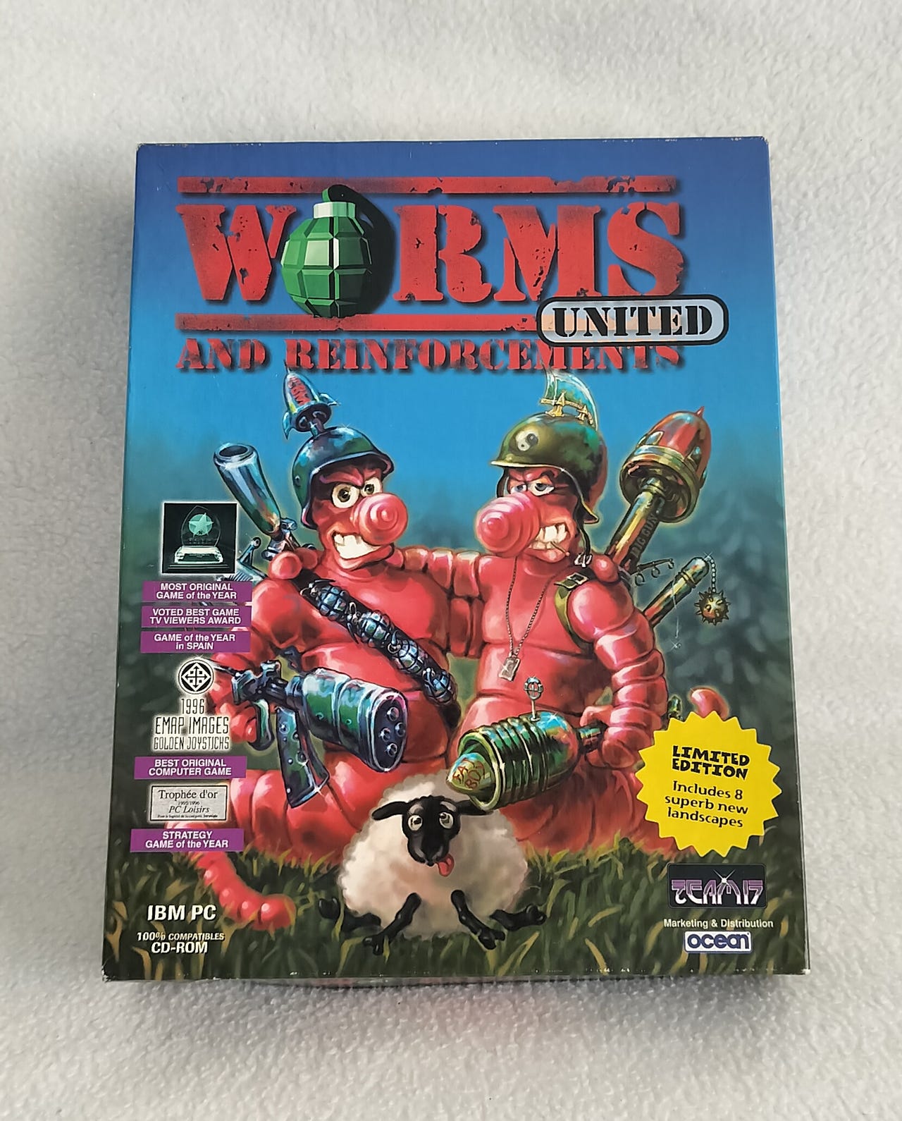 Worms united comprend addon reinforcement united PC Big box carton FR - Jeux vidéo