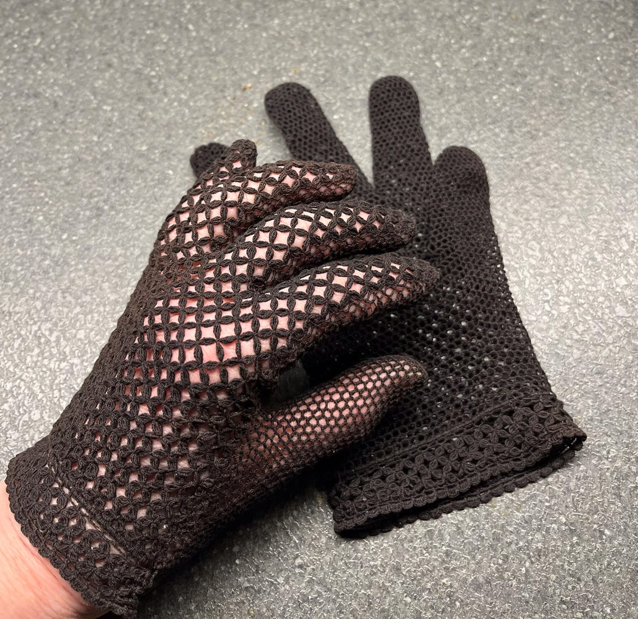 Vintage pitsihansikkaat mustat