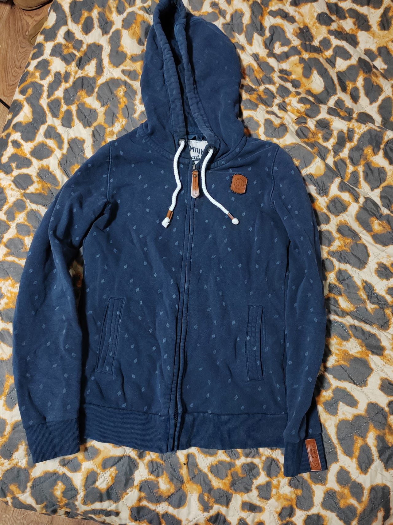 Huppari naiset XS sininen puuvilla ja polyester